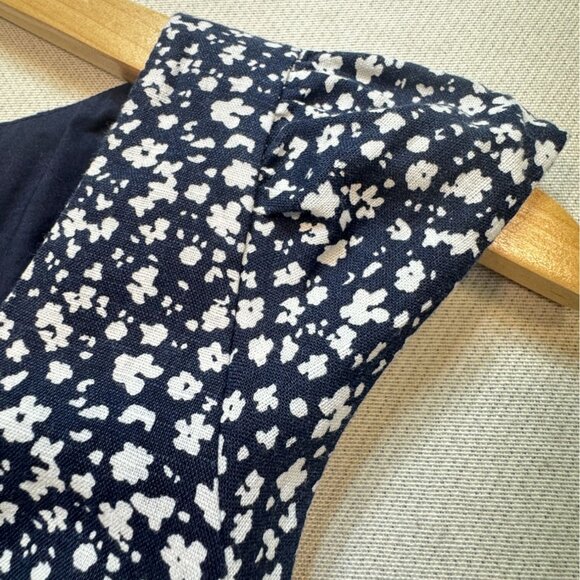 Banana Republic Womens Linen-Cotton Button Front A-Line Mini Dress 00P Navy Boho - Picture 9 of 15